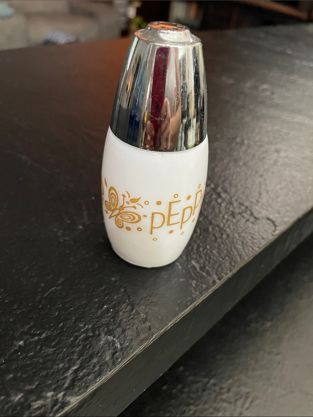 Gemco Butterfly Gold White and Gold Pepper Shaker - Home Accent